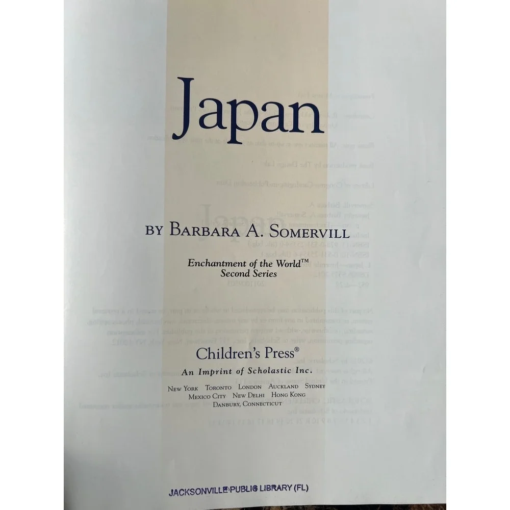 Japan Enchantment of the World Second Series‎ Barbara Somervill Scholastic Book